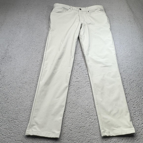 Lululemon Pants Mens 32x30 Beige ABC Classic Fit Performance Stretch Golf Casual - Picture 1 of 15